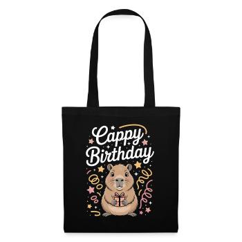Capybara Anniversaire Cappy Anniversaire Drôle de capy - Sac en tissu - noir - Devant