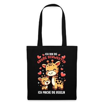Ich Bin Die Große Schwester Ich Mache Die Regeln - Stoffbeutel - Schwarz - Vorne