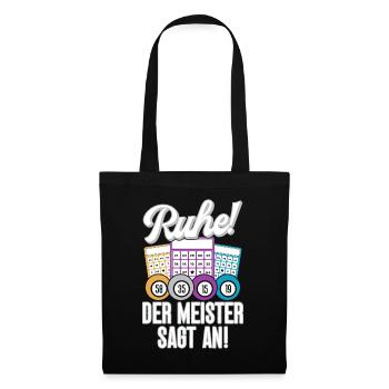 Bingo Player Ruhe Der Meister Sagt An Bingo - Stoffbeutel - Schwarz - Vorne
