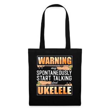 Hawaiian Ukulele Uke Warning May - Stoffbeutel - Schwarz - Vorne