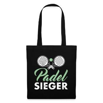 Padel Spieler PADEL SIEGER Padel Sport Lustiges - Stoffbeutel - Schwarz - Vorne