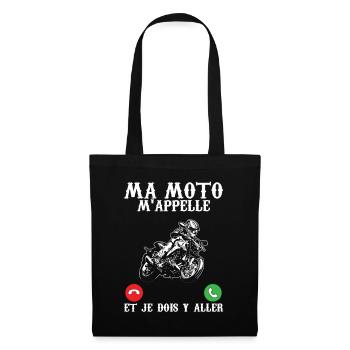 Funny biker my motorcycle is calling me and I have to go - Tote Bag - black - Front