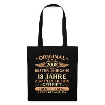 2008 Year of construction Living Legend - 18th birthday - Tote Bag - black - Front