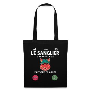 Le Sanglier M’Appelle Humour Chasse - Sac en tissu - noir - Devant