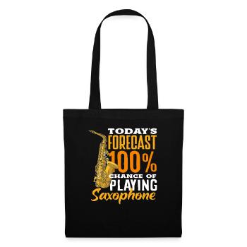La prédiction d’aujourd’hui Saxophone Saxophone Jazz - Sac en tissu - noir - Devant