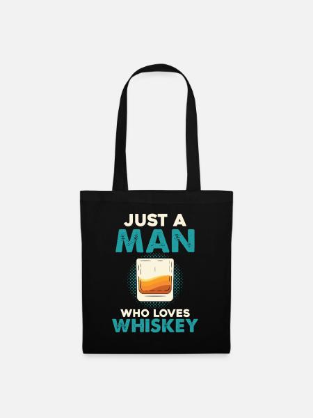 Nur ein Mann liebt Whiskey - Stoffbeutel - Schwarz
