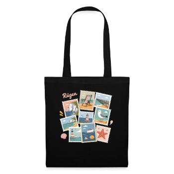 Rügen Coasts Postcard Design Baltic Sea - Tote Bag - black - Front