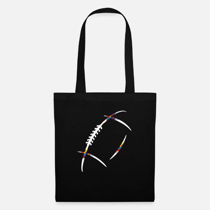 ballon de rugby éclat de couleurs  - Sac en tissu - noir