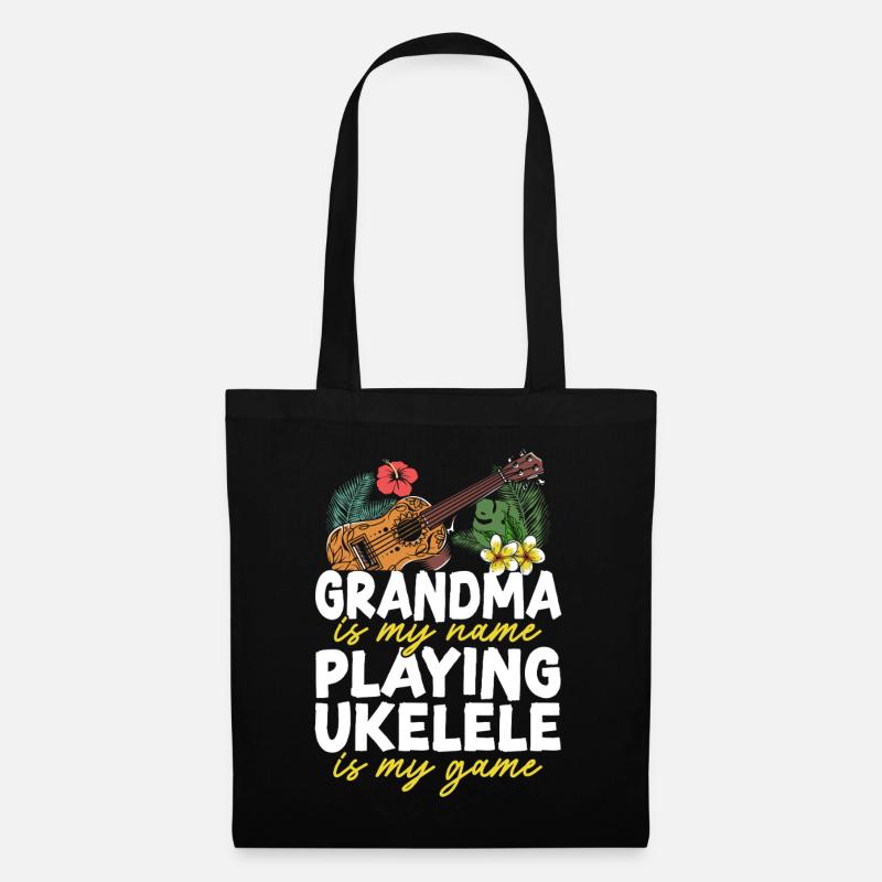 Hawaiian Ukulele Uke Grandma - Stoffbeutel - Schwarz