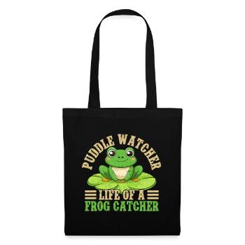 Frog Catcher Puddle Watcher Frog - Stoffbeutel - Schwarz - Vorne