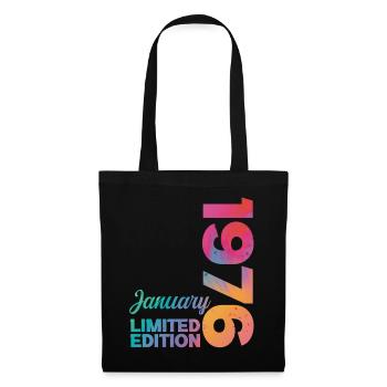 Anniversaire Janvier 1976 Né en Janvier Cadeau - Sac en tissu - noir - Devant