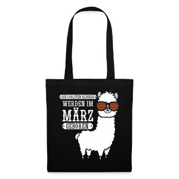 Anniversaire de mars, Alpaga Drôle de parole - Sac en tissu - noir - Devant