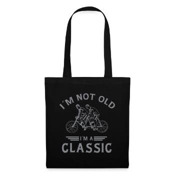 Vintage Tandem Radfahrer Classic Spruch Design - Stoffbeutel - Schwarz - Vorne