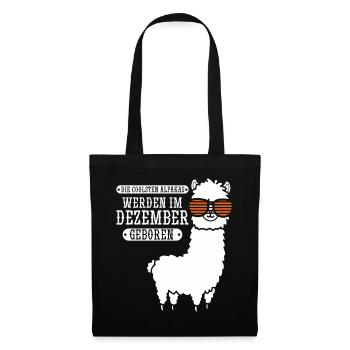December Birthday Alpaca Saying Funny - Tote Bag - black - Front