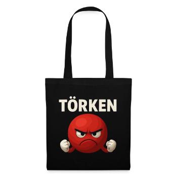 Drôle Dire Törken Dessin animé Drôle Dinde Mème - Sac en tissu - noir - Devant