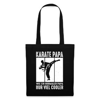 Karate Papa Wie Ein Normaler Papa Nur Viel Cooler - Stoffbeutel - Schwarz - Vorne