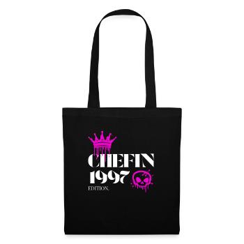 Chefin Edition 1997 Powerfrau 28 Jahre - Stoffbeutel - Schwarz - Vorne