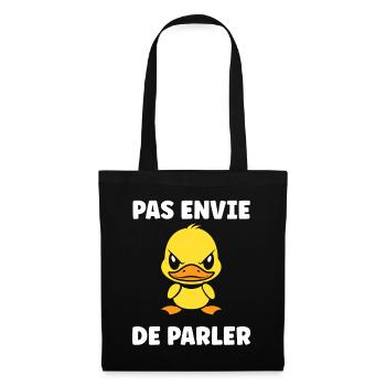 Grumpy Duck – Nicht bereit zu reden - Stoffbeutel - Schwarz - Vorne
