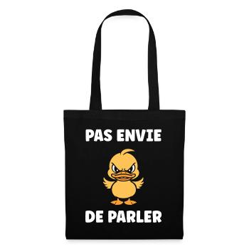 Pas envie de parler Canard - Sac en tissu - noir - Devant