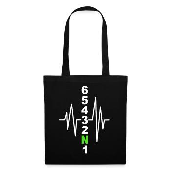Motif de changement de vitesse de moto avec battement de cœur – Biker - Sac en tissu - noir - Devant