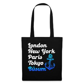 Büsumer LONDON NEW YORK PARIS TOKYO BÜSUM - Stoffbeutel - Schwarz - Vorne