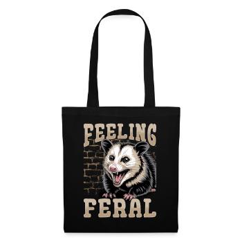 Funny Opossum - Stoffbeutel - Schwarz - Vorne