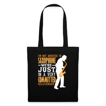 Saxophone, Hobby Musician, Band Member, Saxophonist - Tote Bag - black - Front