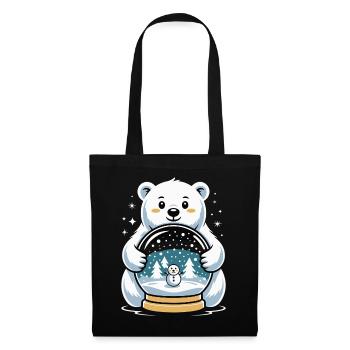 Polar Bear Snow Globe Impression - Tote Bag - black - Front