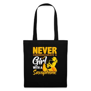 Never underestimate a girl with a - Tote Bag - black - Front