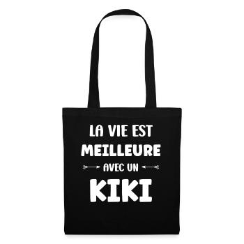 La vie est mieux avec un Kiki - Sac en tissu - noir - Devant