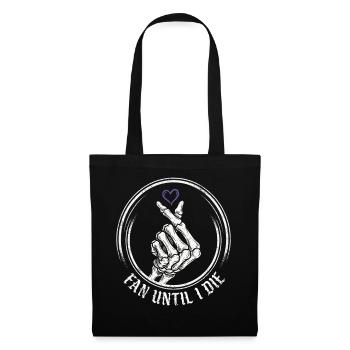Éventez-vous jusqu’à la mort – Cœur de squelette - Sac en tissu - noir - Devant