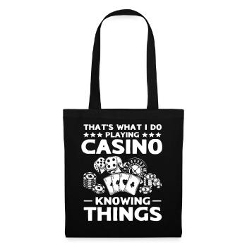 Casino Glücksspieler - Stoffbeutel - Schwarz - Vorne