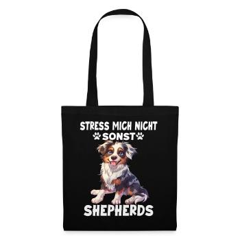 Australian Shepherd Hundebesitzer T Aussie - Stoffbeutel - Schwarz - Vorne