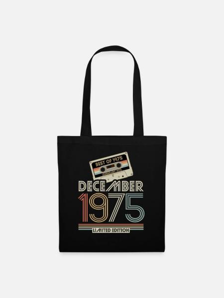 Limited Edition December 1975 Geburtstag Geschenk - Stoffbeutel - Schwarz