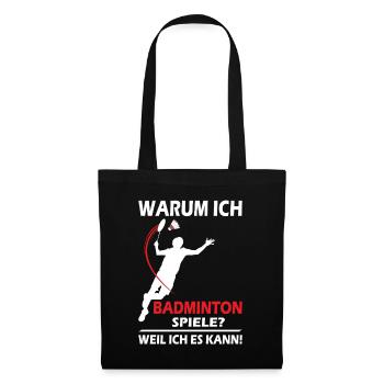 Badmintonspieler Geschenke Badminton Outfits - Stoffbeutel - Schwarz - Vorne