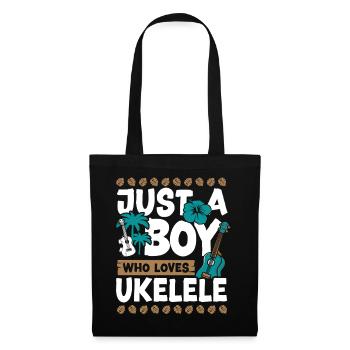 Hawaiian Ukulele Uke Boy Just A - Stoffbeutel - Schwarz - Vorne