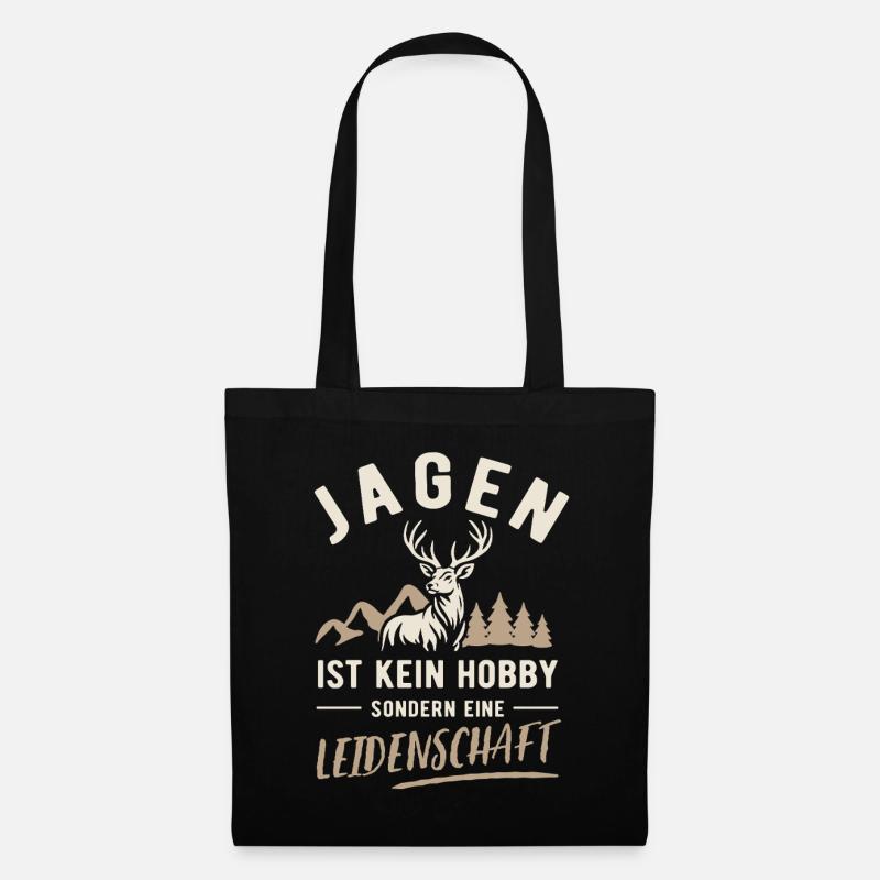 Jagen | Kein Hobby sondern Leidenschaft - Stoffbeutel - Schwarz