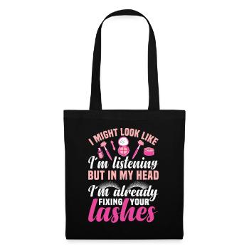 Technicien en extensions de cils pour cils - Sac en tissu - noir - Devant