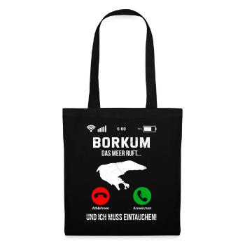 North Sea BORKUM THE SEA IS CALLING, I HAVE TO DIVE IN - Tote Bag - black - Front