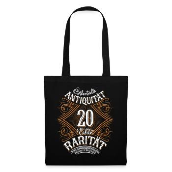 20. Geburtstag Antiquität Rarität - Stoffbeutel - Schwarz - Vorne
