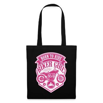 Biker Girl Motorcycle Pink Shield - Tote Bag - black - Front