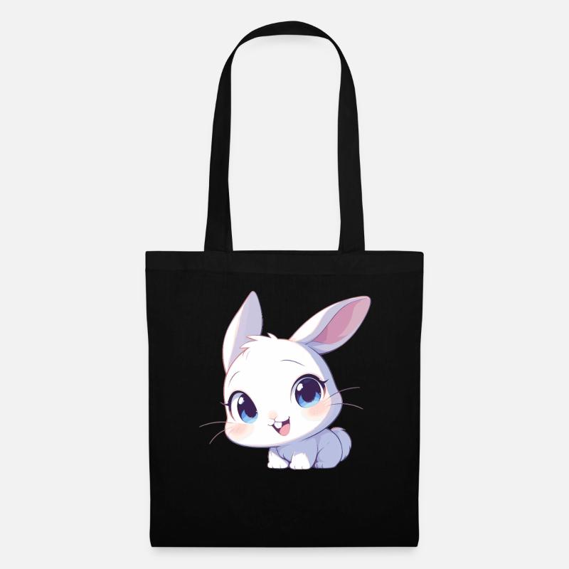 Hasen Hase - Stoffbeutel - Schwarz