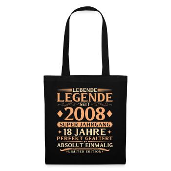 Year 2008 Super Vintage 18th Birthday - Tote Bag - black - Front