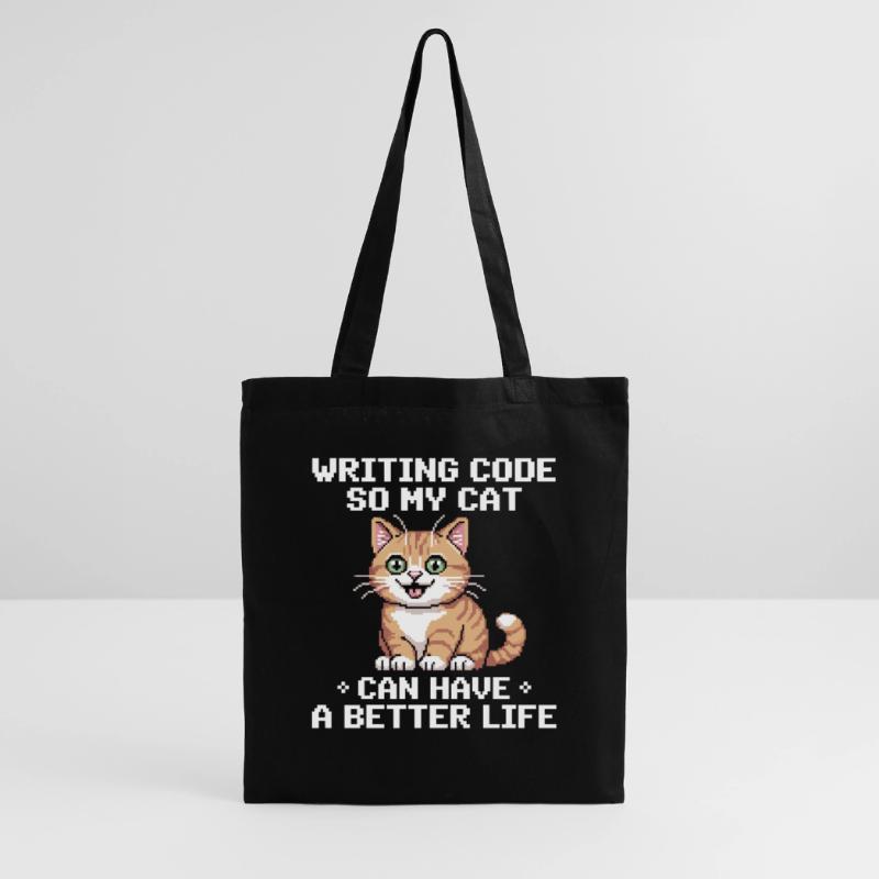 Programmier Katze Lustig Coding Und Katze Deutsch  Stoffbeutel