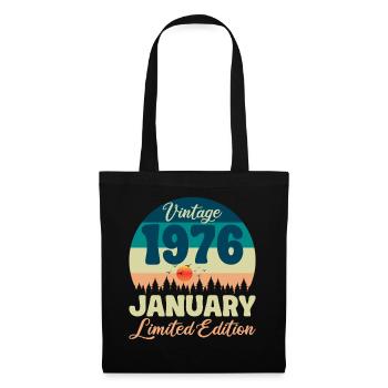 50-jähriges Jubiläum 50 Jahre Januar 1976 Geschenkidee - Stoffbeutel - Schwarz - Vorne