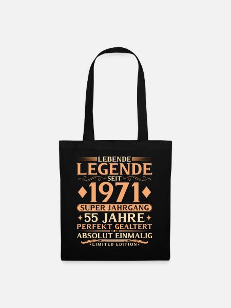 Baujahr 1971 Super Jahrgang 55. Geburtstag - Stoffbeutel - Schwarz