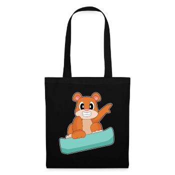 Bear Snowboarder Snowboard Winter Sports - Tote Bag - black - Front