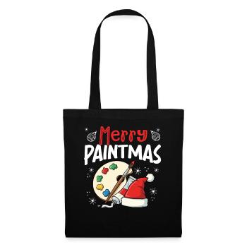 Merry Paintmas Lustiger Künstler-weihnachtsmaler - Stoffbeutel - Schwarz - Vorne