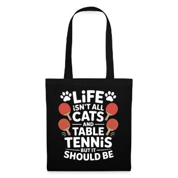 Dicton de tennis de table, blague de chat, cadeau de tennis de table - Sac en tissu - noir - Devant