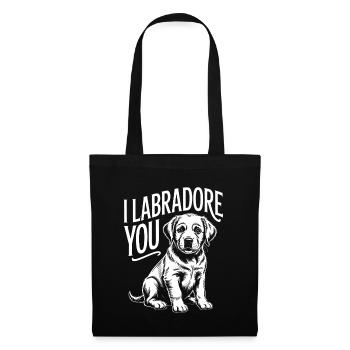 Ich Labrador, du Welpe entwirfst - Stoffbeutel - Schwarz - Vorne